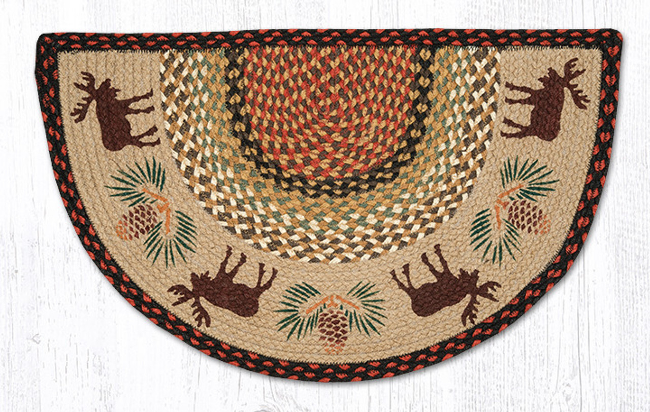 Moose Oval Braided Rug