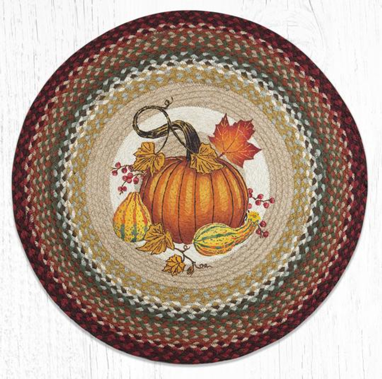 Fall Pumpkin Thanksgiving Harvest Braided Kitchen Home Accent Rug 
