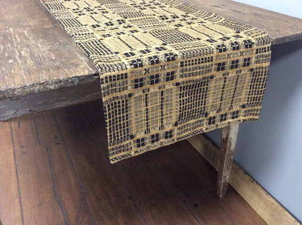 Crestwood Fabric Runner Mat - Black and Tan and Mustard