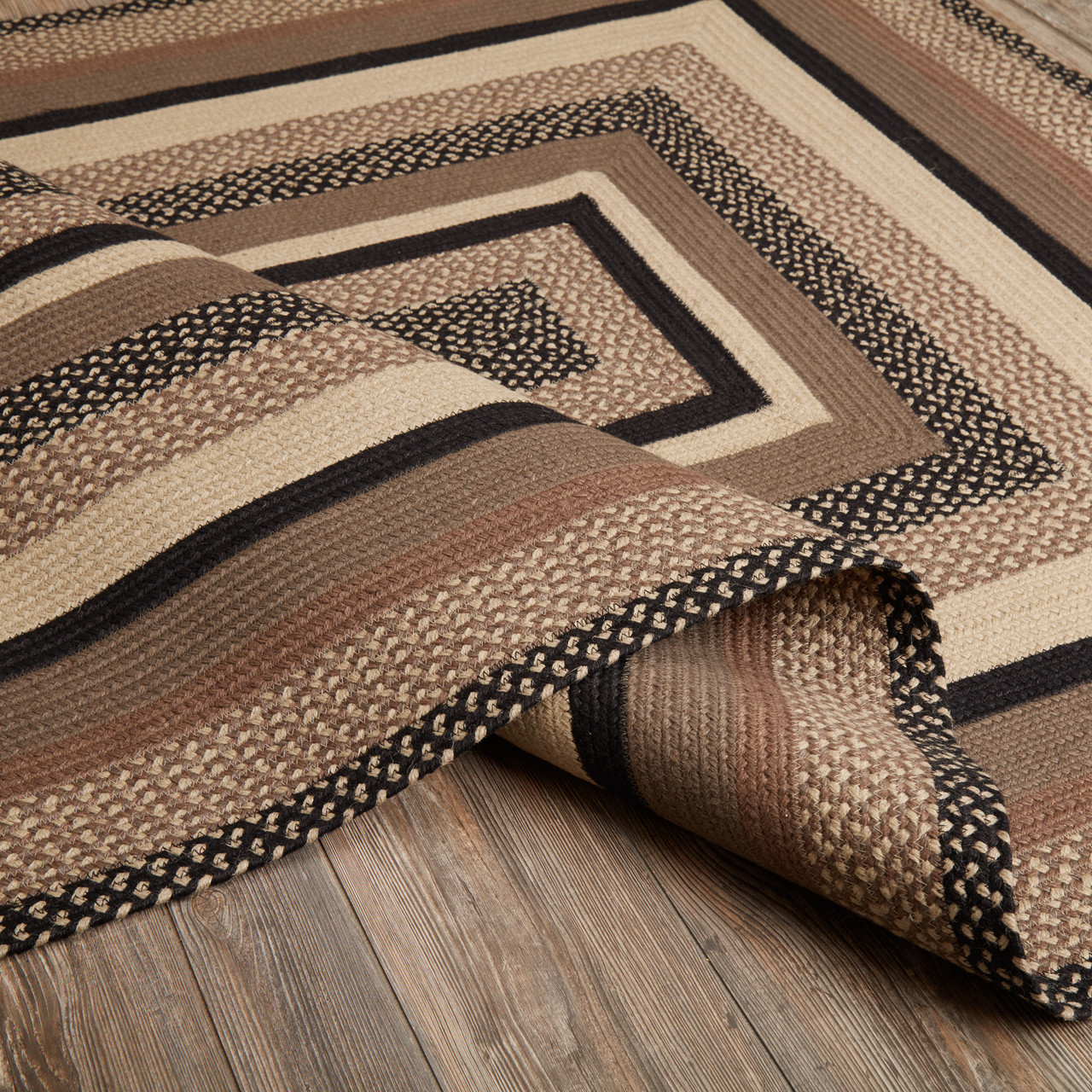 VHC Brands - Sawyer Mill Charcoal & Creme - Braided Rug - 60