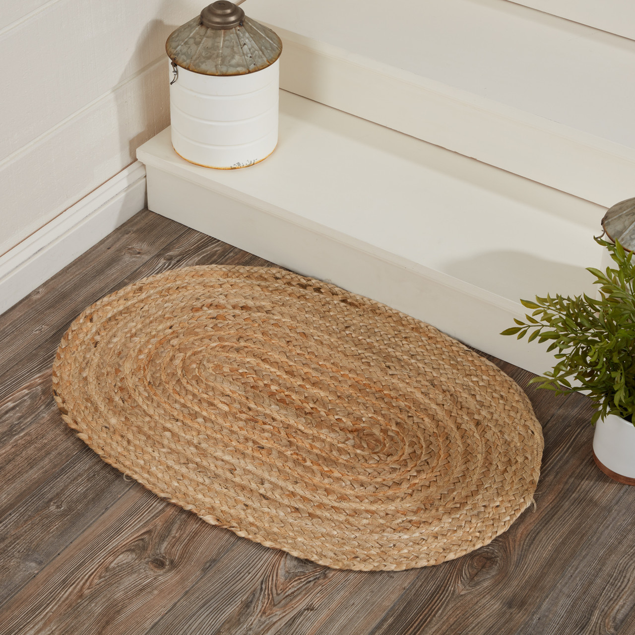 Oval Jute Rug - Light beige - Home All