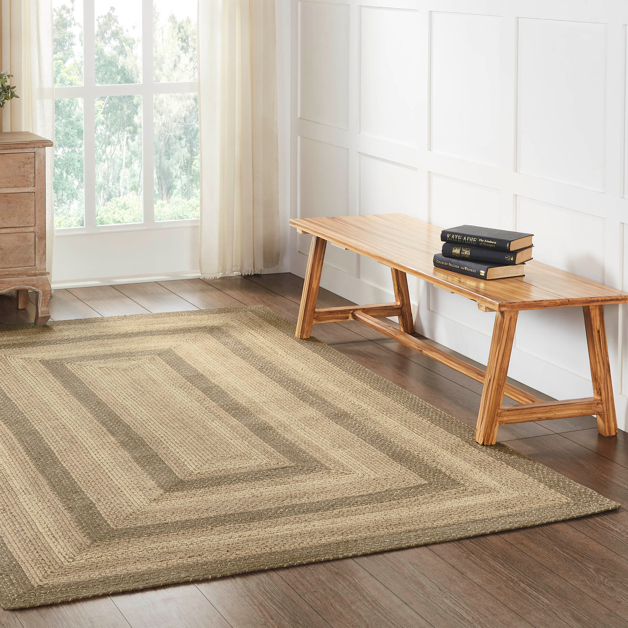 VHC Brands - Cobblestone Braided Rug - Khaki & Gray Taupe - 60