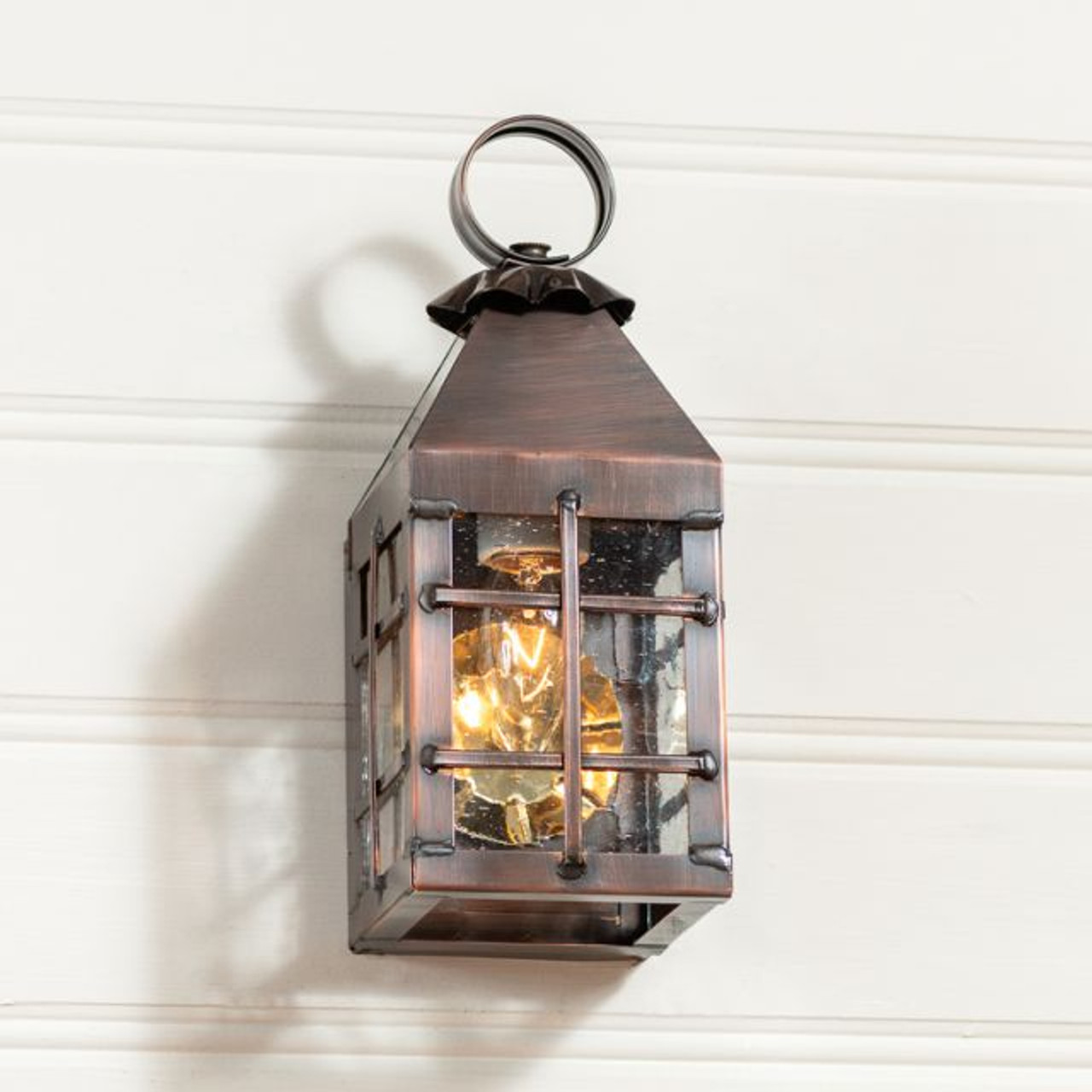 Small Barn Outdoor Wall Light in Solid Antique Copper