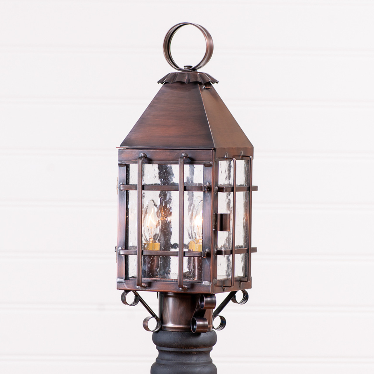 antique copper post light