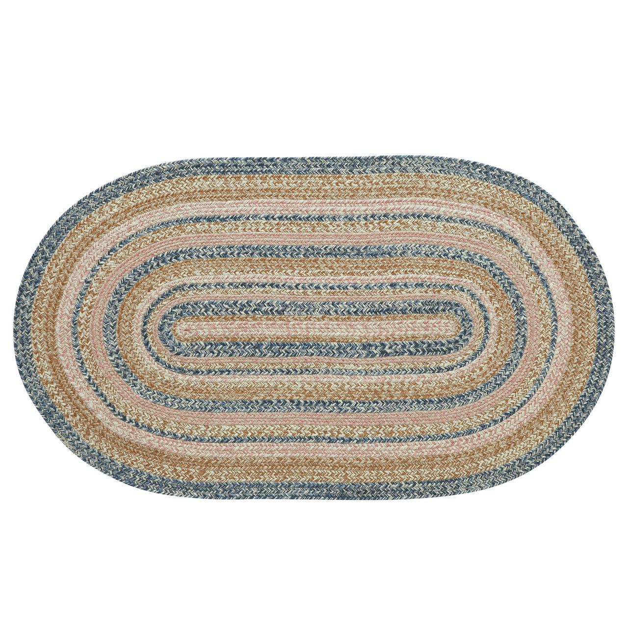 VHC Brands Braided Rug - Kaila Jute Rug Oval with Pad 27x48