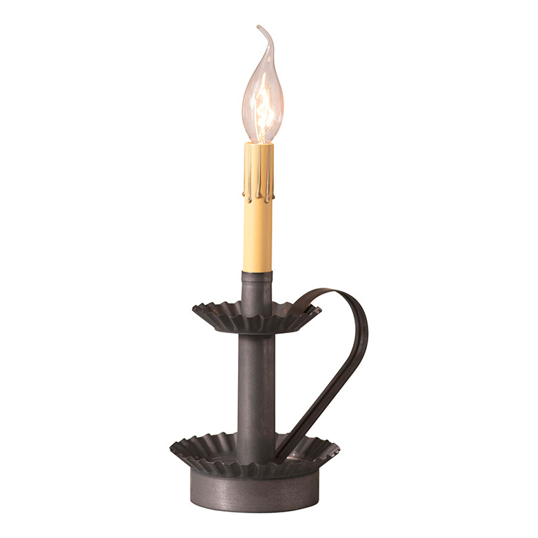 Irvin's Tinware - Plantation Candlestick Lamp Base in Kettle Black