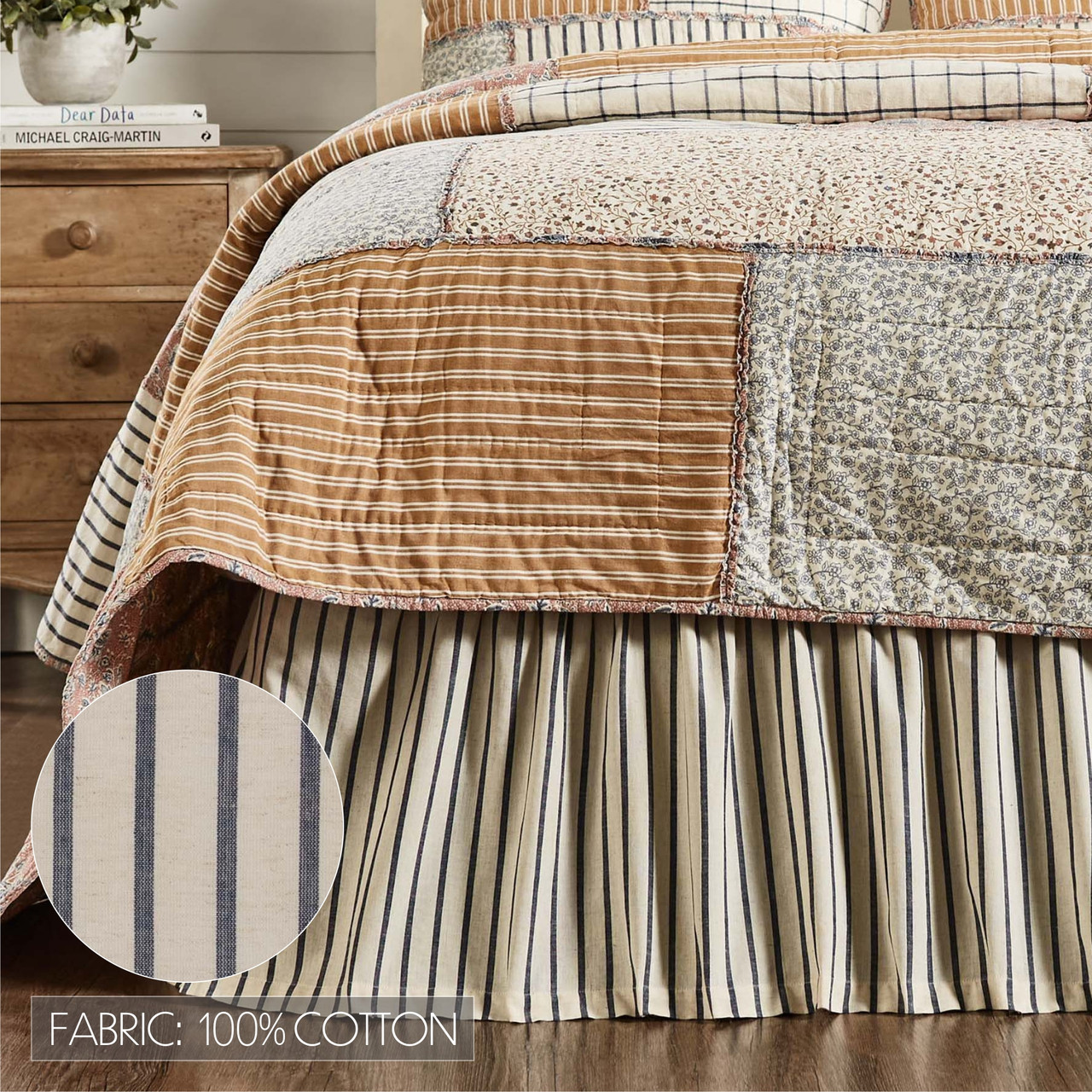 VHC Brands Kaila Farmhouse Bed Skirt - Thumbnail 4