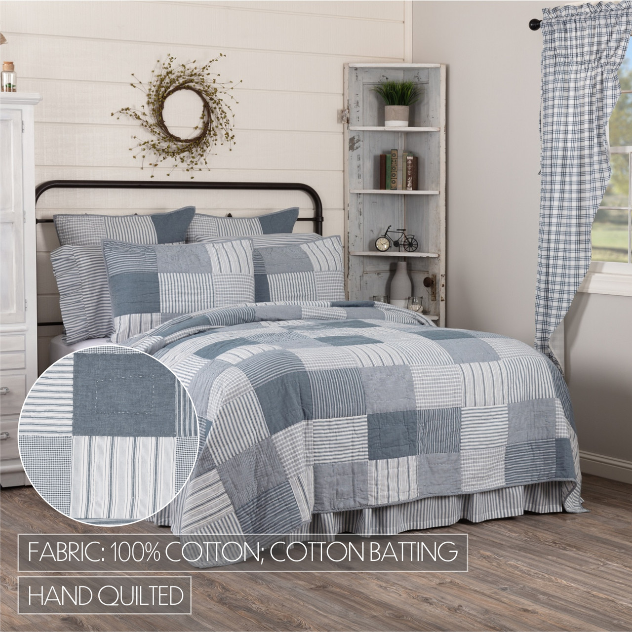 VHC Brands - Sawyer Mill Blue Queen Quilt 90Wx90L