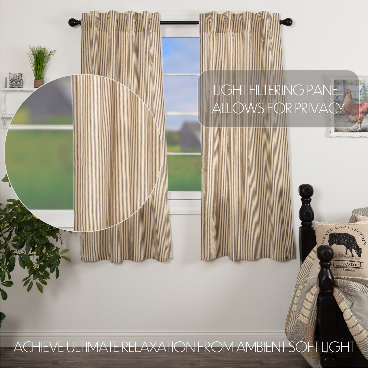 VHC Brands Sawyer Mill Ticking Stripe Panel