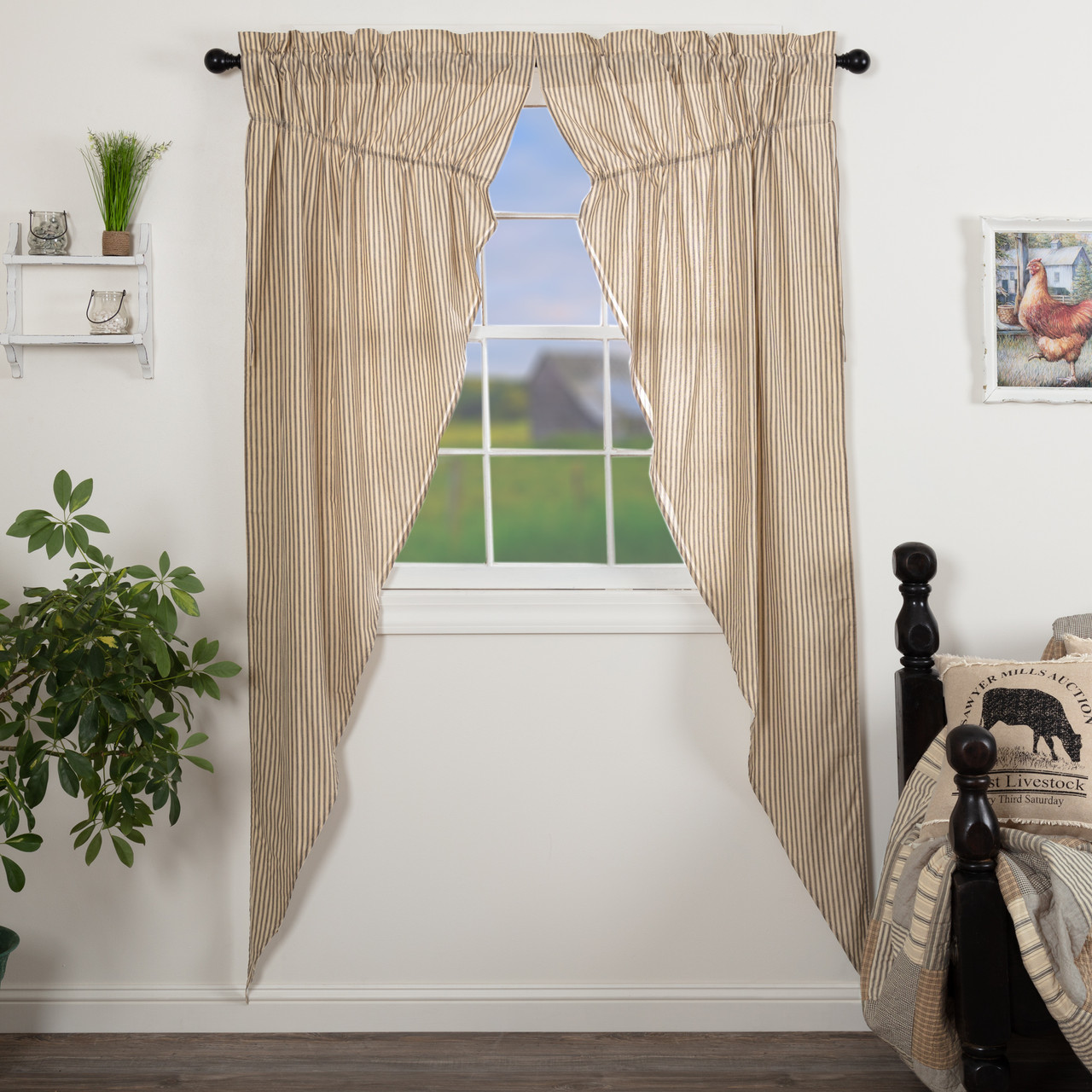 VHC Brands Sawyer Mill Ticking Stripe Prairie Panel - Thumbnail 2