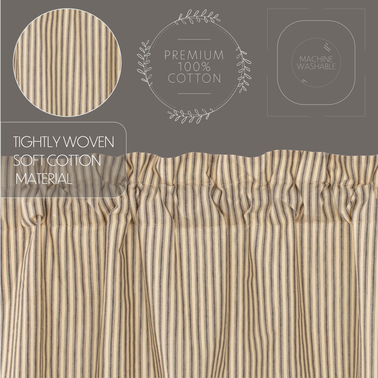 VHC Brands Sawyer Mill Ticking Stripe Prairie Panel - Thumbnail 5