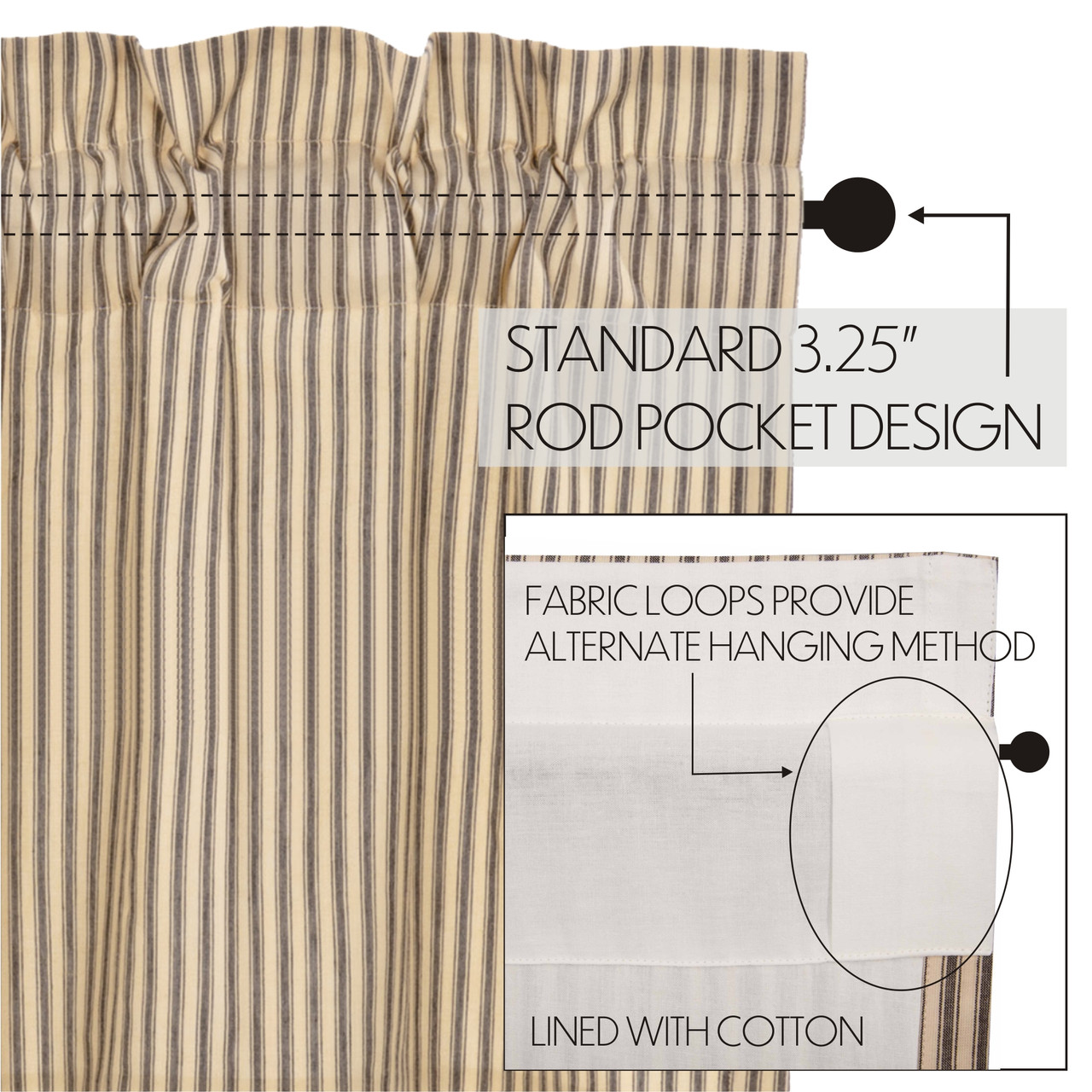 VHC Brands Sawyer Mill Ticking Stripe Prairie Swag - Thumbnail 5