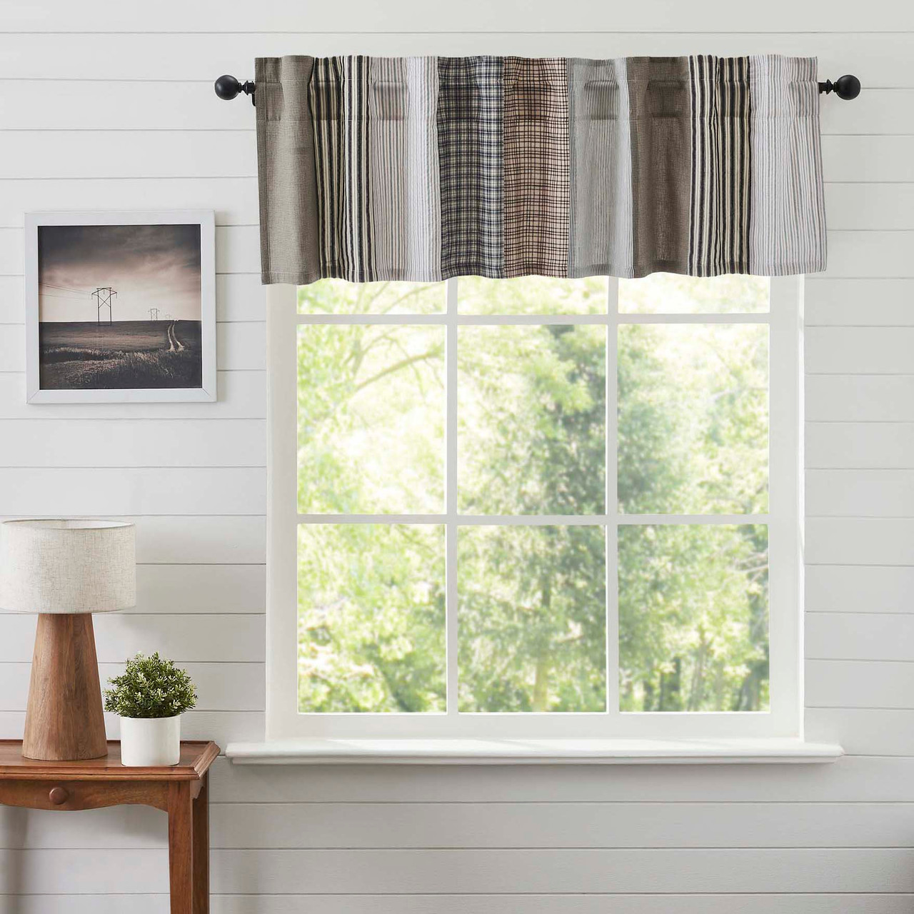 VHC Brands Ashmont Patchwork Tailored Valance