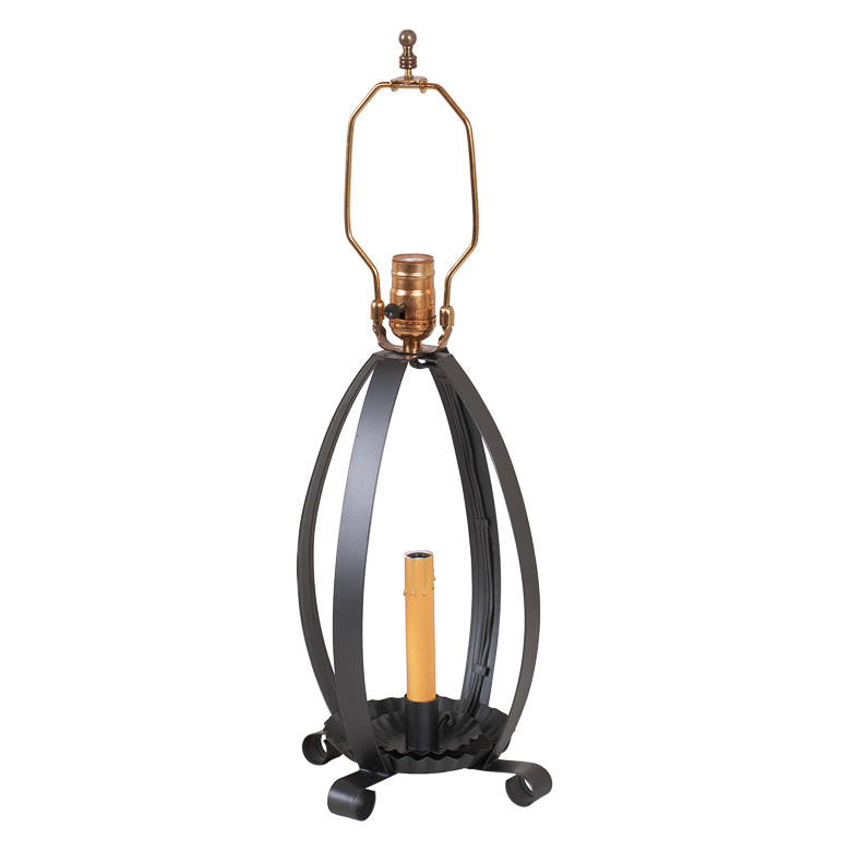 Irvin's Tinware - Lizzie Ross Lamp Base in Smokey Black
