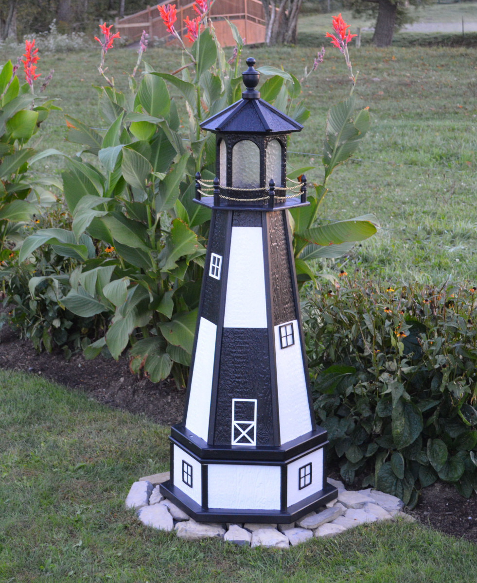 Amish Made - Patriotic Model - Wood Garden Lighthouses