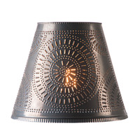 Irvin's Fireside Shade 14 Inch - Chisel Design Finished In Kettle Black Irvin's Fireside Shade 14 Inch - Chisel Design Finished In Kettle Black