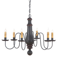 Irvin's Norfolk Large Wooden Chandelier In Hartford Black With Red Trim Irvin's Norfolk Large Wooden Chandelier In Hartford Black With Red Trim