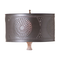 Irvin's Tinware Table Lamp Drum Shade finished in Kettle Black Irvin's Tinware Table Lamp Drum Shade finished in Kettle Black