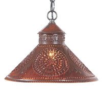 Irvin's Stockbridge Shade Light With Chisel Design Finished In Rustic Tin Irvin's Stockbridge Shade Light With Chisel Design Finished In Rustic Tin