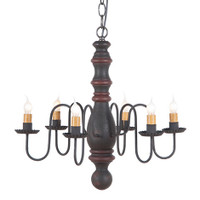 Irvin's Manassas Wooden Chandelier In Hartford Black With Red Trim Irvin's Manassas Wooden Chandelier In Hartford Black With Red Trim