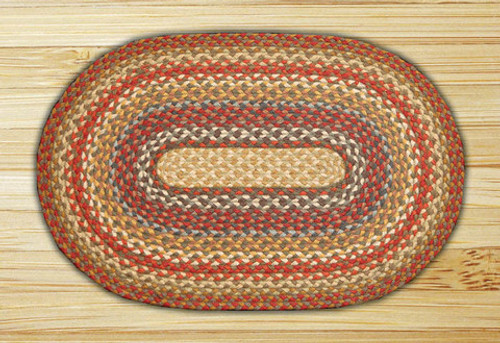 Earth Rugs™ oval braided jute rug in pictured in: Honey/Vanilla/Ginger - C-300