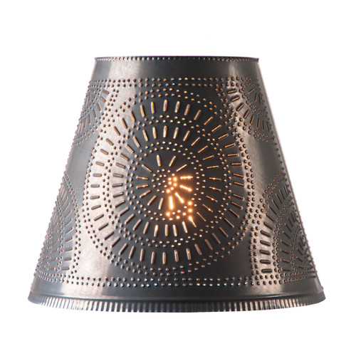 Irvin's Fireside Shade 14 Inch - Chisel Design Finished In Kettle Black