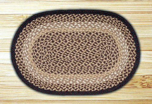 Earth Rugsâ„¢ oval braided jute rug in pictured in: Chocolate/Natural - C-17
