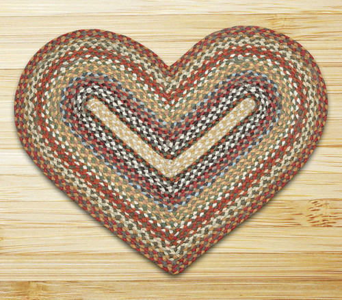 Earth Rugsâ„¢ heart braided jute rug in pictured in: Honey/Vanilla/Ginger - C-300