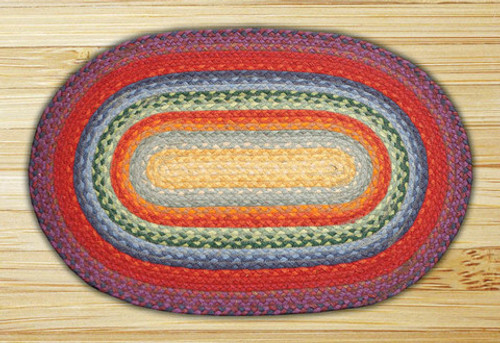  Earth Rugs™ oval braided jute rug in pictured in: Rainbow - C-400