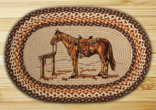 Earth Rugsâ„¢ Oval Patch Rug - Horse - OP-129