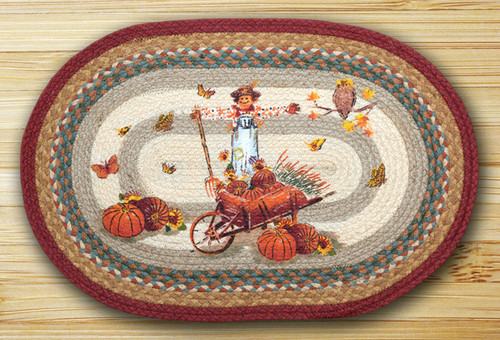 Earth Rugsâ„¢ Oval Patch Rug - Pumpkin Celebration - OP-222