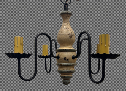 Katie's Abigail Primitive Wooden Chandelier 