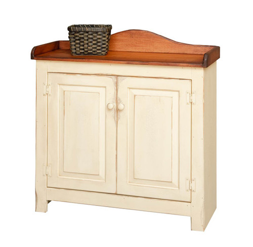 Amish Handcrafted Medium Dry Sink by Vintage Creations By Sam - Finished In Antique 2-Tone Finish, Cream White With Heritage Stain (Cream White No Longer Available In Antique Finish)