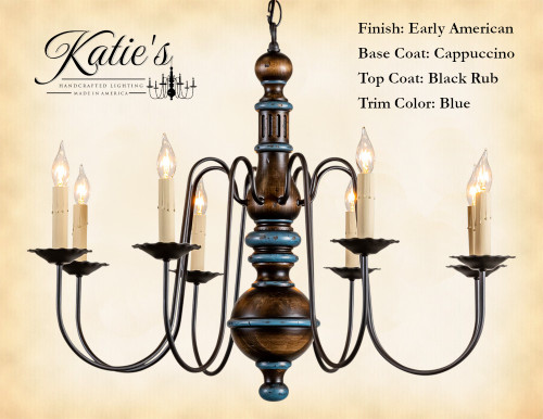 Katie's Hamilton Primitive Wooden Chandelier 