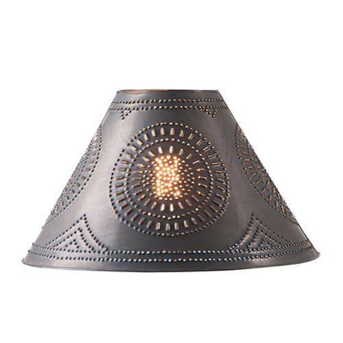   Irvin's Chisel Design Punched Tin Shade In Smokey Black