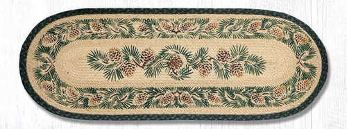 Earth Rugsâ„¢ Braided Jute Oval Table Runner: Pinecone 025A