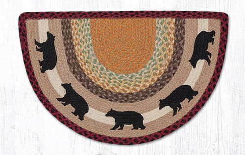 Earth Rugsâ„¢ Braided Jute Printed Slice Rug - Cabin Bear