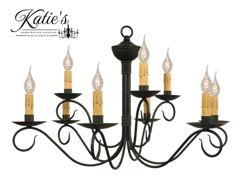 Katie's Handcrafted Lighting Washington 2-Tier Chandelier Finished In Aged Black Finish