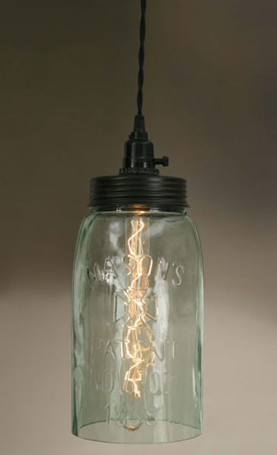 Big Mason Jar Pendant Lamp