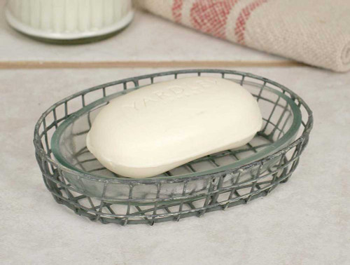 Wire Soap Dish With Glass Liner