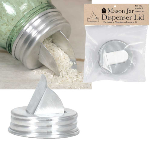 Mason Jar Aluminum Grain Dispenser Lid