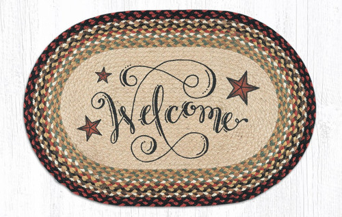 Earth Rugs™ Oval Patch Rug - Welcome Barn Stars - OP-319