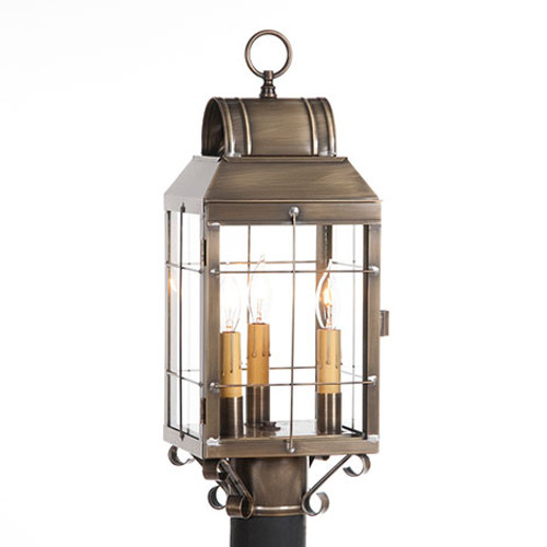 Irvin's Martha's Post Lantern Finished In Weathered Brass