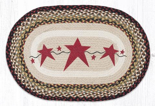 Primitive Stars Burgundy Oval Rug