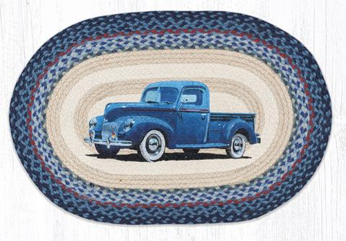 Blue Truck Jute Rug