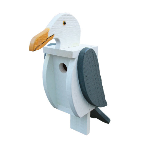 Amish Handcrafted Wood Birdhouse - Seagull