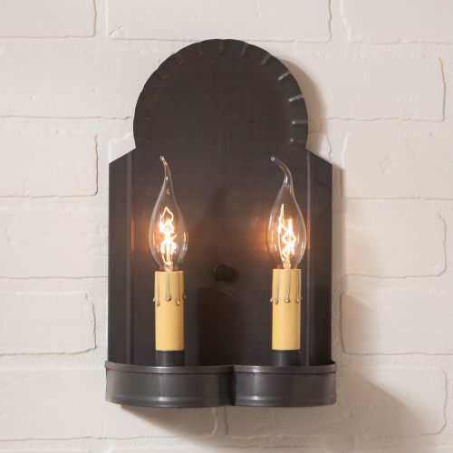 Hanover Double Wall Sconce Finished In Kettle Black