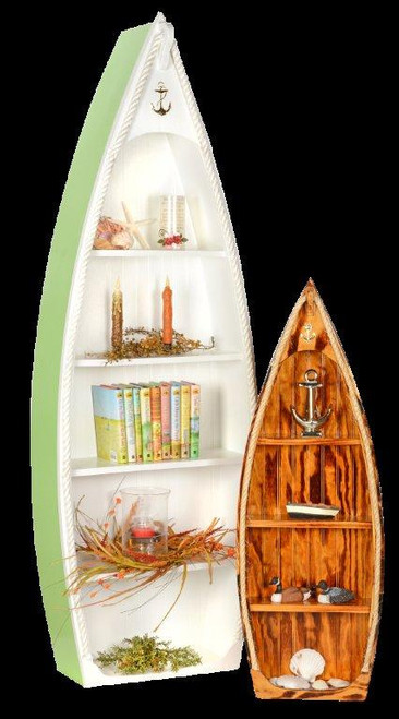 Amish Handcrafted Wooden Rowboat Bookshelves