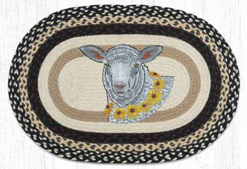 Flower Lamb Braided Rug