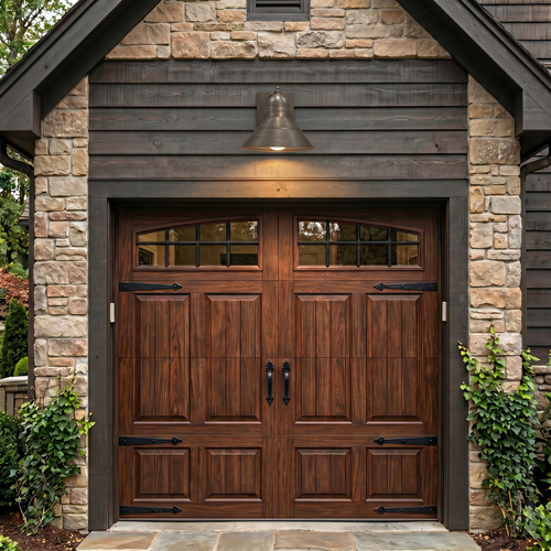 Northeast Lantern outdoor barn wall light in dark brass finish is pictured on an upscale modern home.